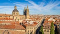View of the city of Salamanca, in Spain, at sunset. Royalty Free Stock Photo