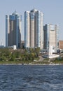 View of the city of Samara in the Volga River Royalty Free Stock Photo