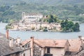 View of the city San Giulio the island of San Giulio, Lake Orta,Piedmont , Italy Royalty Free Stock Photo