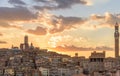 View of the city of Siena at sunset Royalty Free Stock Photo