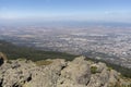 View of city of Sofia from Kamen Del Peak at Vitosha Mountain Royalty Free Stock Photo