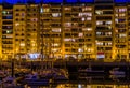 View on the city street and apartment buildings from the harbor, Blankenberge, Belgium, city architecture of a popular Belgian Royalty Free Stock Photo