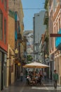 View of the city street, Las Palmas de Gran Canaria, Spain. Vertical