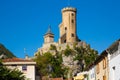 View from city streets on Chateau de Foix Royalty Free Stock Photo