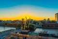 View of the city at sunset, Buenos Aires, Argentina. Copy space for text