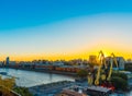 View of the city at sunset, Buenos Aires, Argentina. Copy space for text Royalty Free Stock Photo