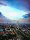 view of the city of Surabaya inBeautiful sky landscape the afternoon from the 39th floor