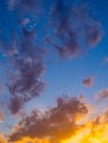 Cloudy blue sky from Taormina, Sicily.