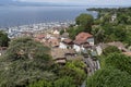 Thonon les Bains with its port and its funicular Royalty Free Stock Photo