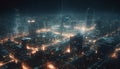 view of the city time lapse at night generative AI