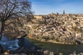 View of the city of Toledo and the river Tajo. Community of Castile-La Mancha Spain Royalty Free Stock Photo