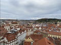 View of the city from the tower in Prague Astronomical Clock, Czech Republic Royalty Free Stock Photo