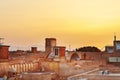 View from rooftop of Yazd old town on sunset, Iran. Royalty Free Stock Photo