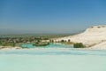 View of city from travertine terrace