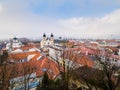 View of the city of Trencin from the castle hill Royalty Free Stock Photo