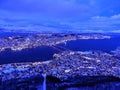 View of the city Tromso from Fjellheisen in Norway Royalty Free Stock Photo