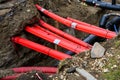 replacement of city underground communication cables and heating system pipes