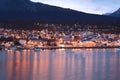 City of Ushuaia at the night.