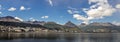 View of the city of Ushuaia from the sea with the mountains in the background