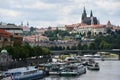 View of the City from Vltava River in Prague, Czech Republic Royalty Free Stock Photo