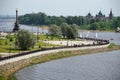 View of the city of Yaroslavl. Arrow. The merger of the two rivers Royalty Free Stock Photo
