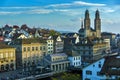 View of city of Zurich and Limmat River, Switzerland