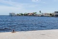 View on cityscape of Belize City from the town harbor Royalty Free Stock Photo