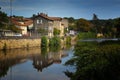 Cityscape of Figeac and river of Le Cele France