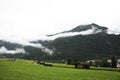 View cityscape and landscape of Pfunds city in Tyrol, Austria Royalty Free Stock Photo