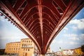 View on the cityscape and lovely bridge on the canal of Venice, Italy. Royalty Free Stock Photo