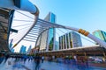 View Cityscape Modern building at sunset and night of Traffic in