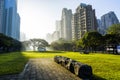 cityscape of Taichung city in in the morning.