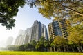 cityscape of Taichung city in in the morning.