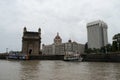 view of cityscape of mumbai with gateway of india, hotel taj mahal and taj tower as distinctive landmark Royalty Free Stock Photo