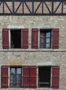 Cityscape architecture of vintage faÃÂ§ade at Figeac France