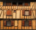 Cityscape architecture of vintage faÃÂ§ade at Figeac France
