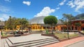 View of the Ciudad Mitad del Mundo turistic center near of the city of Quito