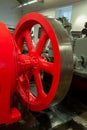 View of a classic 1934 industrial hydroelectric generator wheel engine