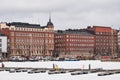 View of the classic residential buildings in Helsinki, Finland