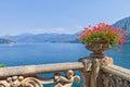 View of classic terrace in the park of Villa del Balbianello, Lake Como, Lenno, Lombardia, Italy Royalty Free Stock Photo