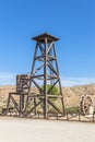 View at the classic water tower and water mill, on Oasys - Mini Hollywood, a Spanish Western-styled theme park, AlmÃÂ©ria Taberna