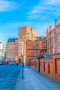 View of a classical brick house street in Manchester, England