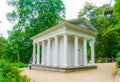 View of the classicist temple to the goddess Diana Also called the "Temple of the Sibyl," located in Lazienki park in