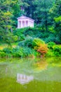 View of the classicist temple to the goddess Diana Also called the "Temple of the Sibyl," located in Lazienki park in