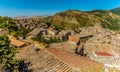 A view of the clay tile rooftops of Petralia Sottana in the Madonie Mountains, Sicily Royalty Free Stock Photo
