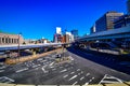 The view of the clear street in Tokyo