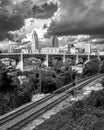 A view of Cleveland over the Flats looking onto the skyline - CLEVELAND - OHIO - USA