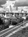 A view of Cleveland from Tremont in Black & White - railroad - OHIO - USA Royalty Free Stock Photo