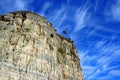 Liguria: view from the cliff boat of the island of Palmaria and the Ligurian coast with sky and clouds Royalty Free Stock Photo