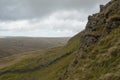 A view of a cliff edge from the side of Pen-y-ghent Royalty Free Stock Photo